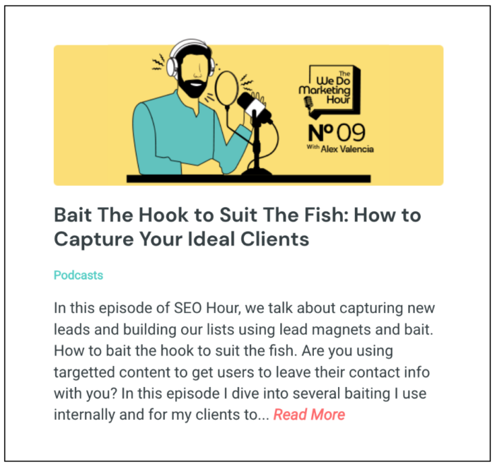 Snippet of We Do Web's marketing ideas for lawyers podcast