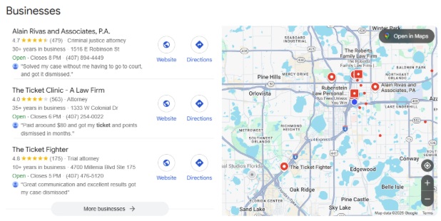 Local Results - Get Reviews - We Do Web - Map Pack