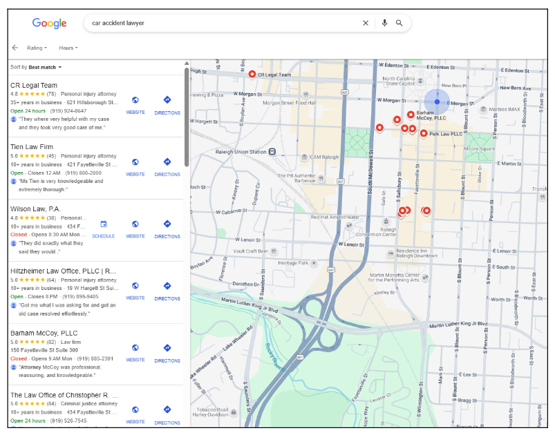 Map Pack Results - Legal SEO - We Do Web