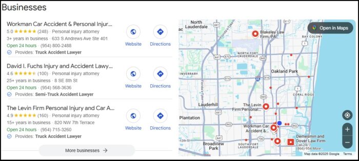 fort lauderdale local pack example