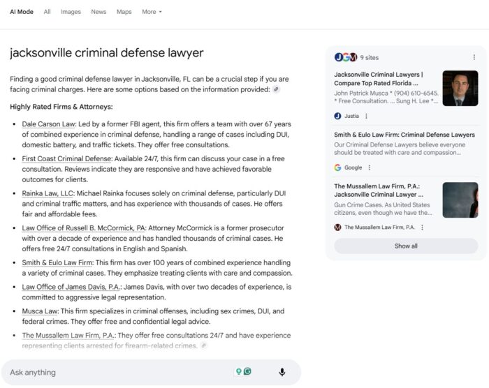 jacksonville ai mode example