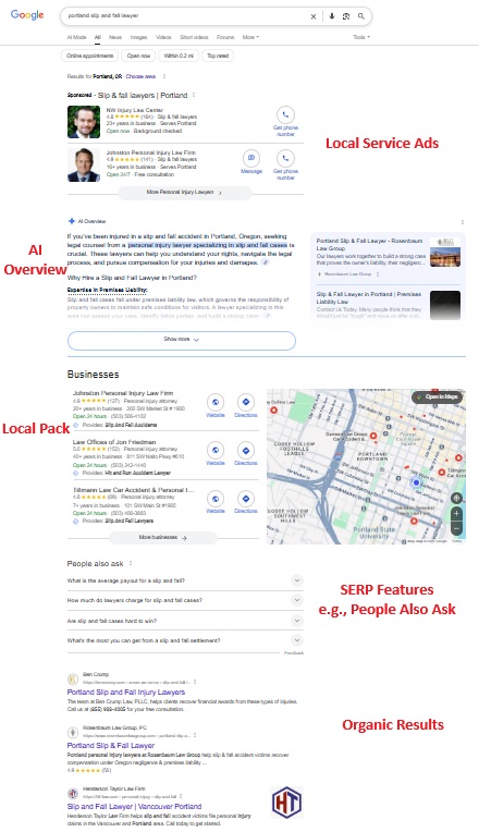 serp example screenshot
