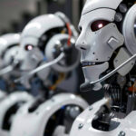Robots wearing headsets to make phone calls