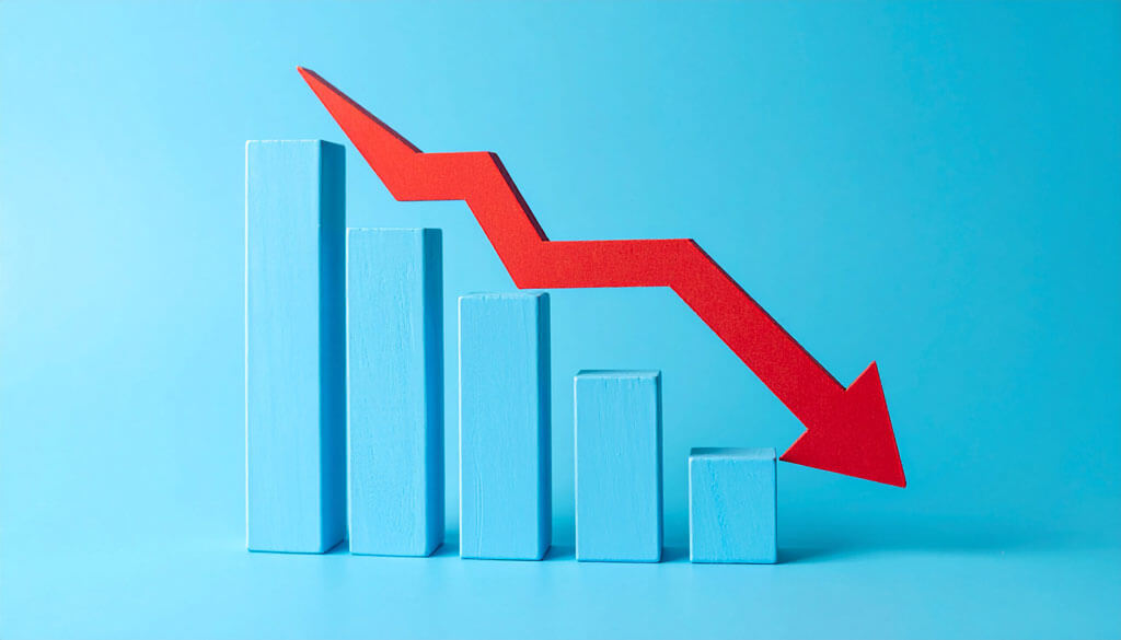 Downward Pointing Bar Graph