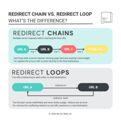 Comparison of redirect chains vs redirect loops