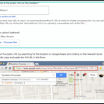 Screenshot of where to fill in listing URLs on the Business Redressal Complaint Form